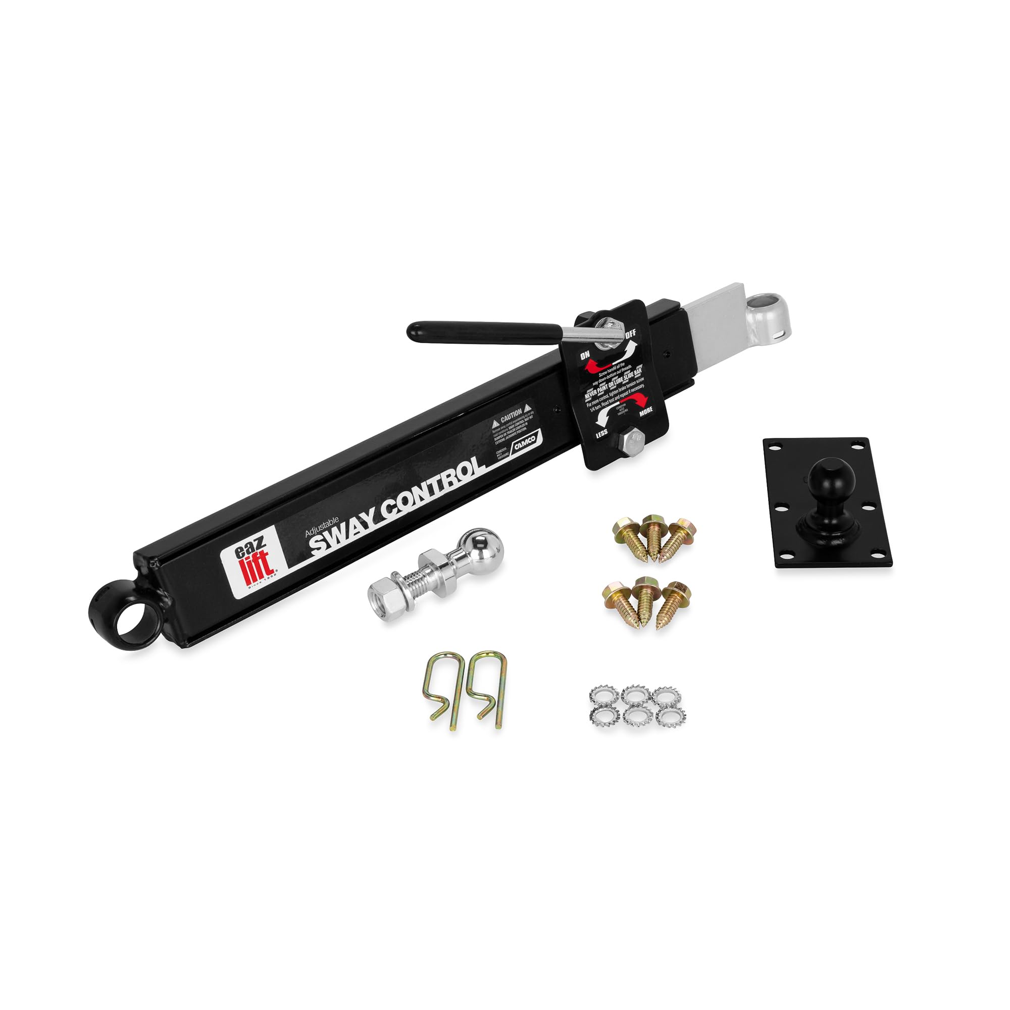 Camco Eaz-Lift Adjustable Sway Control Camper/RV | Features On/Off Control & Double Friction Pads Provide Constant Sway Reduction | Attaches & Detaches Quickly for RV Storage and Organization (48380)