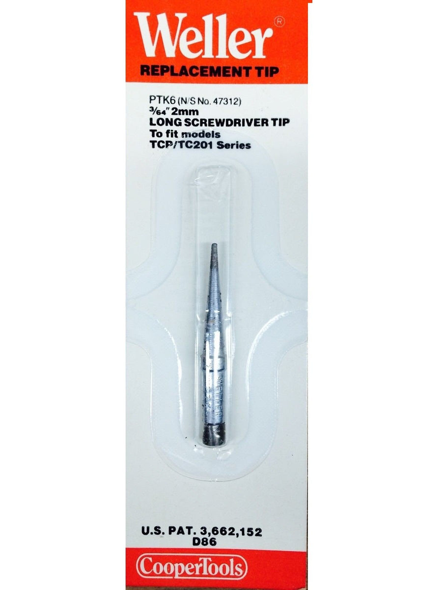 Weller Screwdriver PTK6 Soldering Tip, 3/64",600F