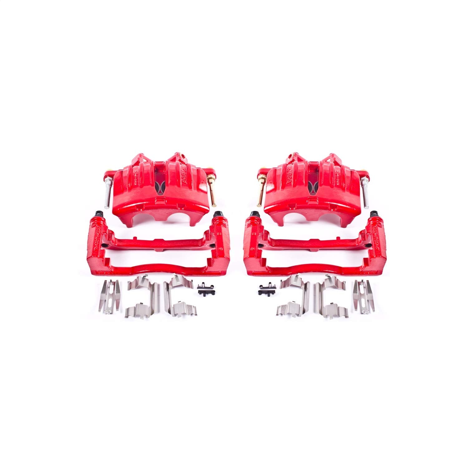 Power Stop S4798A Front Pair of High-Temp Red Powder Coated Calipers for Buick Rainier, Chevrolet, Chevrolet Trailblazer, GMC Envoy, Isuzu Ascender, Oldsmobile Bravada, Saab [Model Specific]