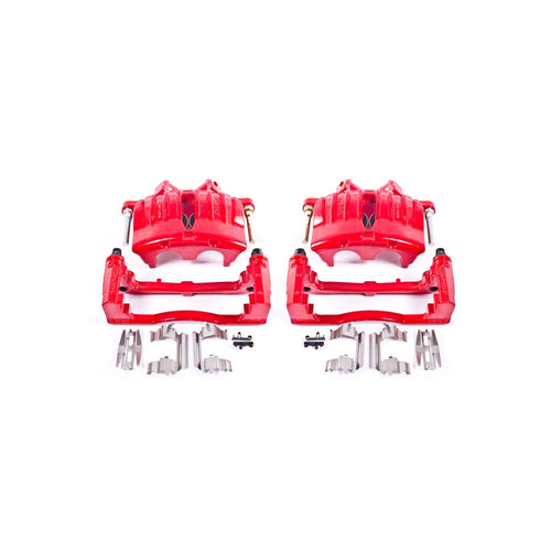 Power Stop S4798A Front Pair of High-Temp Red Powder Coated Calipers for Buick Rainier, Chevrolet, Chevrolet Trailblazer, GMC Envoy, Isuzu Ascender, Oldsmobile Bravada, Saab [Model Specific]