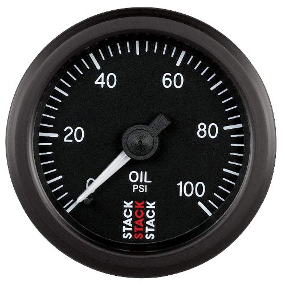 Autometer 52mm Stack 0-100 PSI 1/8in NPTF (M) Mechanical Oil Pressure Gauge - Black