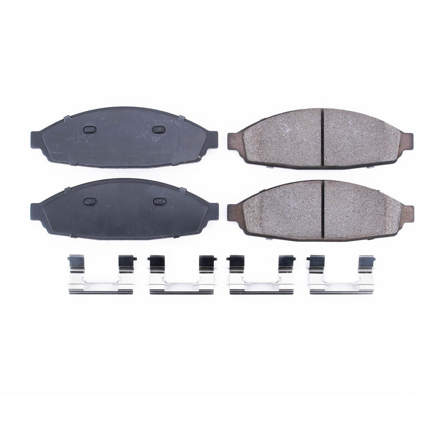 Power Stop Front Brake Kit For Ford Crown Victoria 2003-11 |Mercury Grand Marquis 2003-11 |Lincoln Town Car 2003-11 |Marauder 2003-04 - Ceramic Brake Pads With Installation Hardware, 17-931