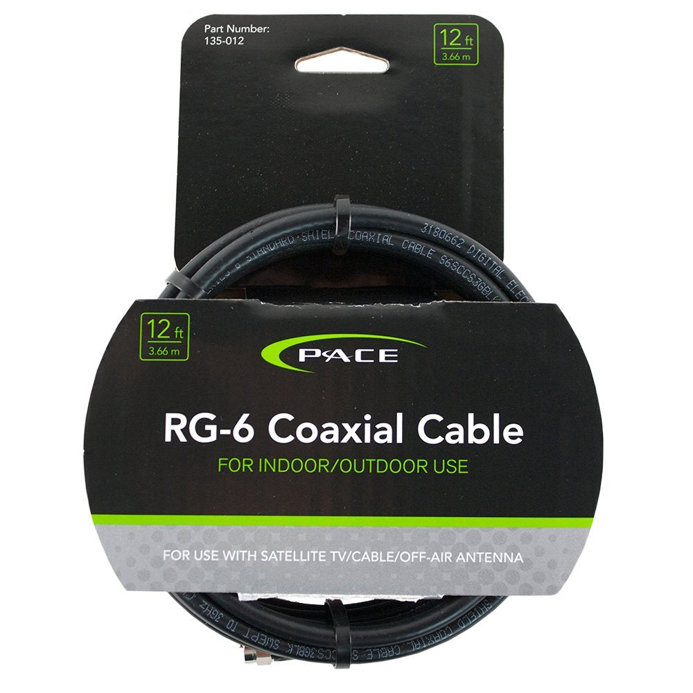 Premium Pace International RG-6 Coaxial Cable, 12 Feet