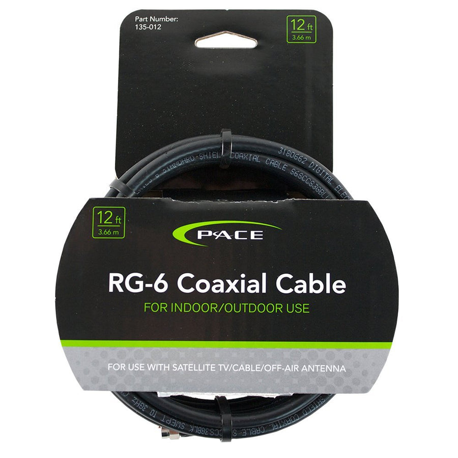 Premium Pace International RG-6 Coaxial Cable, 12 Feet