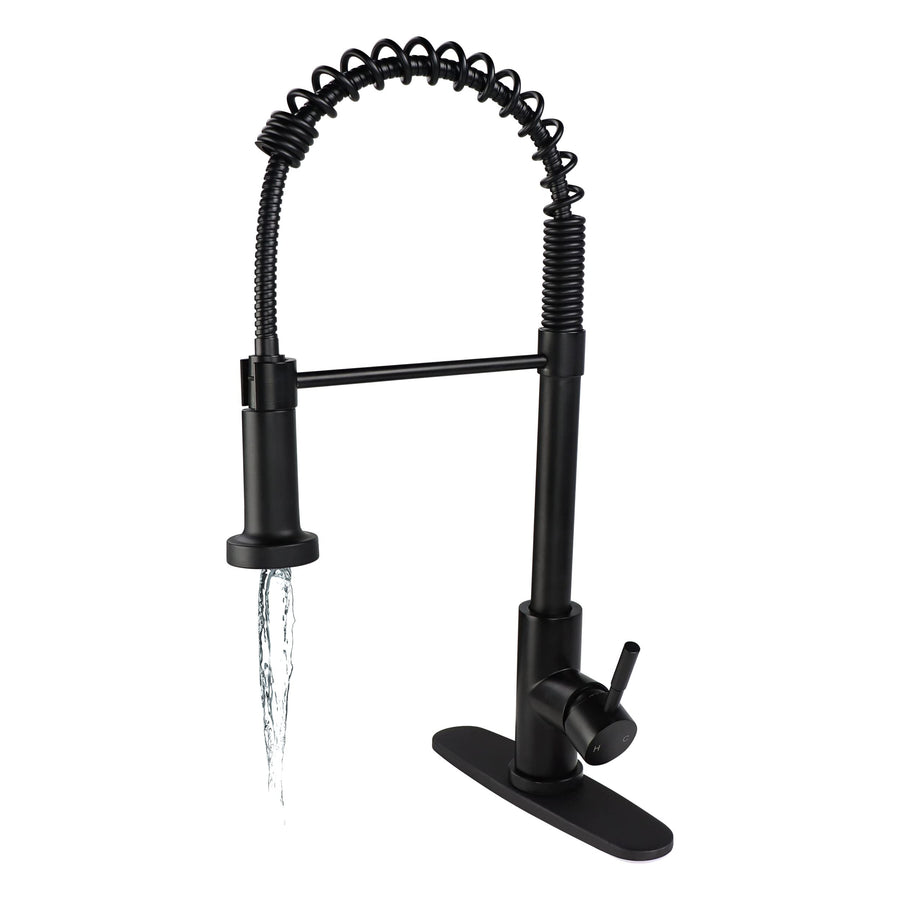 Kitchen Sink Faucet Empire Faucet - Black Brushed Nickel Pull Down Sprayer and Optional Deck Plate