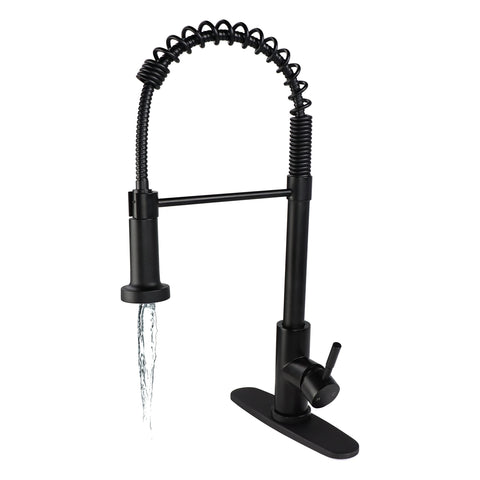 Kitchen Sink Faucet Empire Faucet - Black Brushed Nickel Pull Down Sprayer and Optional Deck Plate