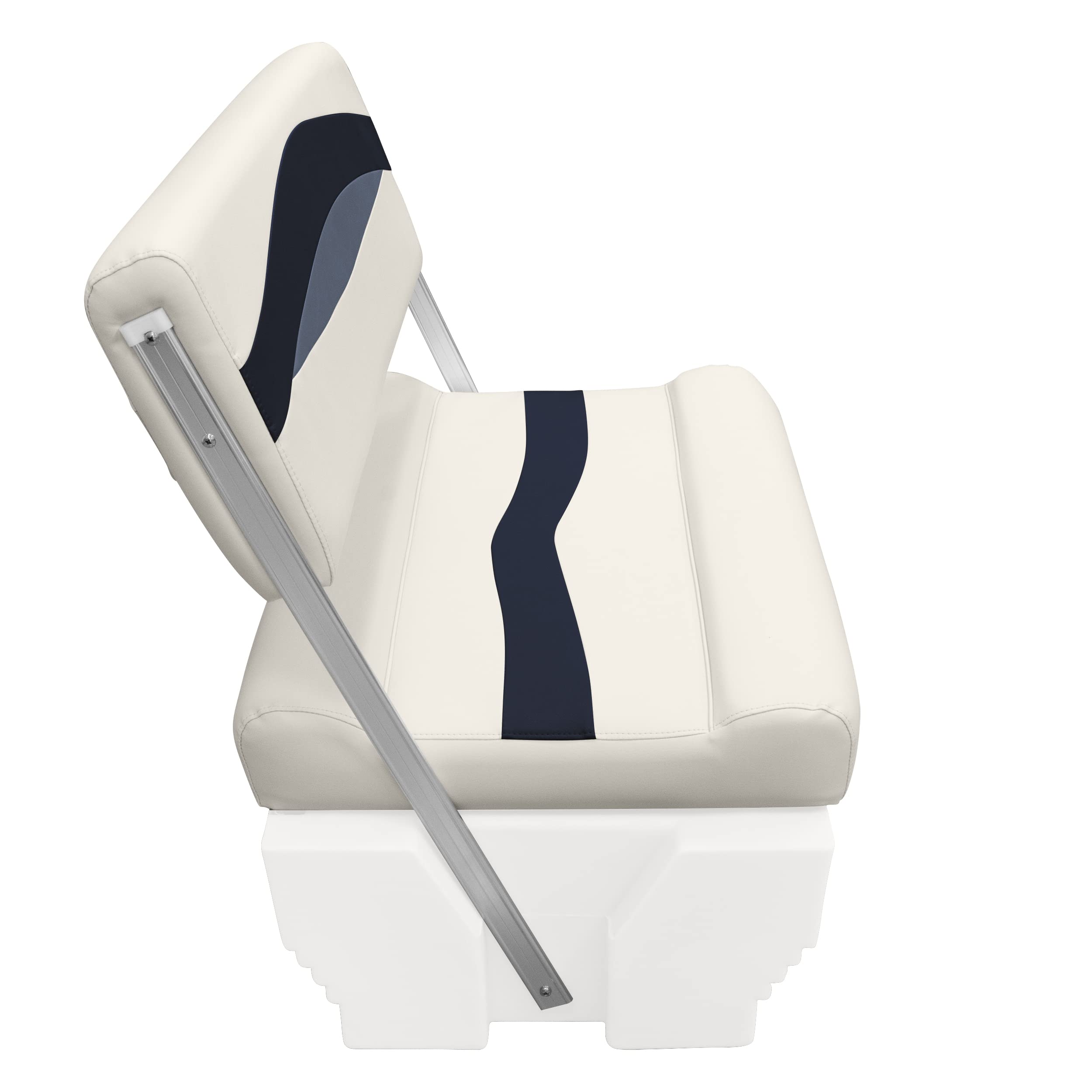 Wise Premier Series BM1152-986 Pontoon Flip-Flop Seat Cushion Set, Platinum/Spectra Navy/Cobalt