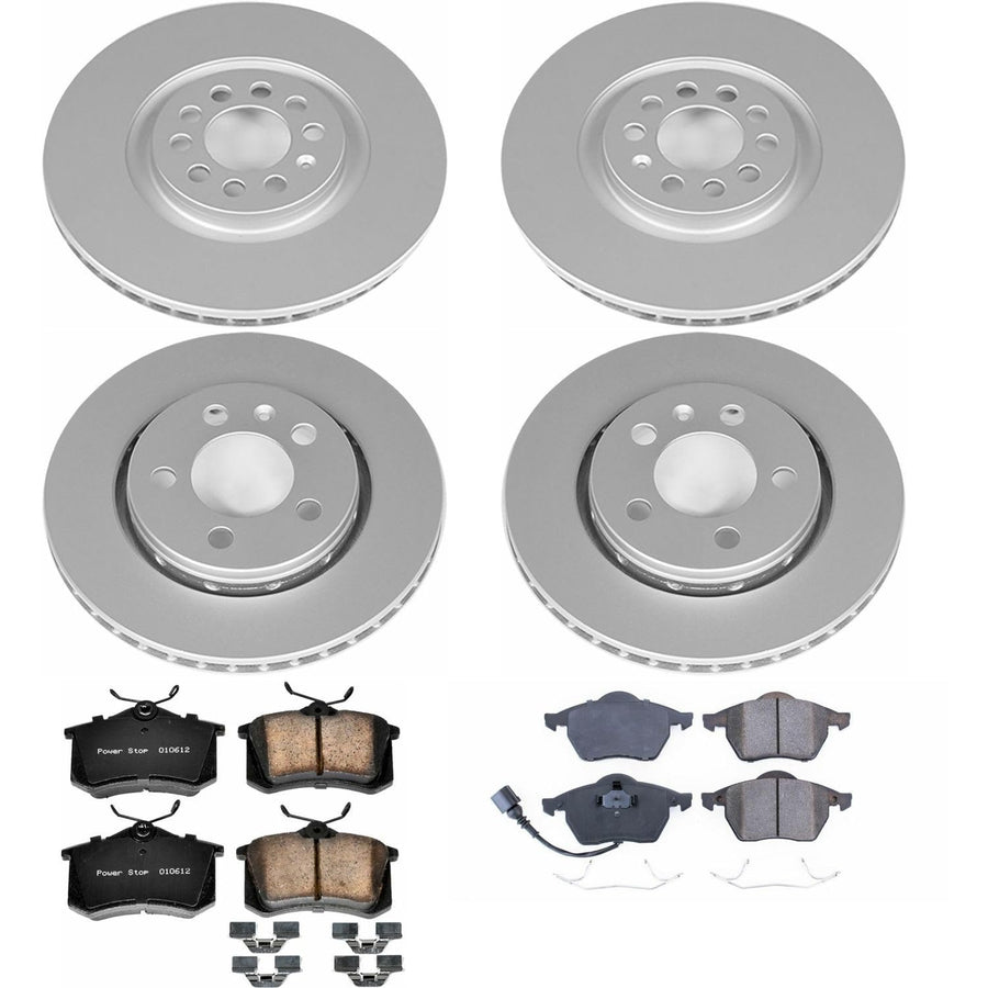 Power Stop Z23 Evolution Geomet® Coated Brake Kit Front and Rear For Audi TT Quattro 2000-2006 Volkswagen Golf 2002-2004 Volkswagen Jetta 2004-2005 [Vehicle Specific]