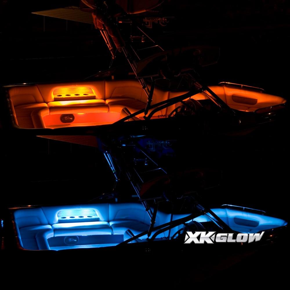 XKGLOW 4X 36 Strips + 4x10 Flex Strips2 Million Color LED Accent Light Marine/Boat Kit XK074011