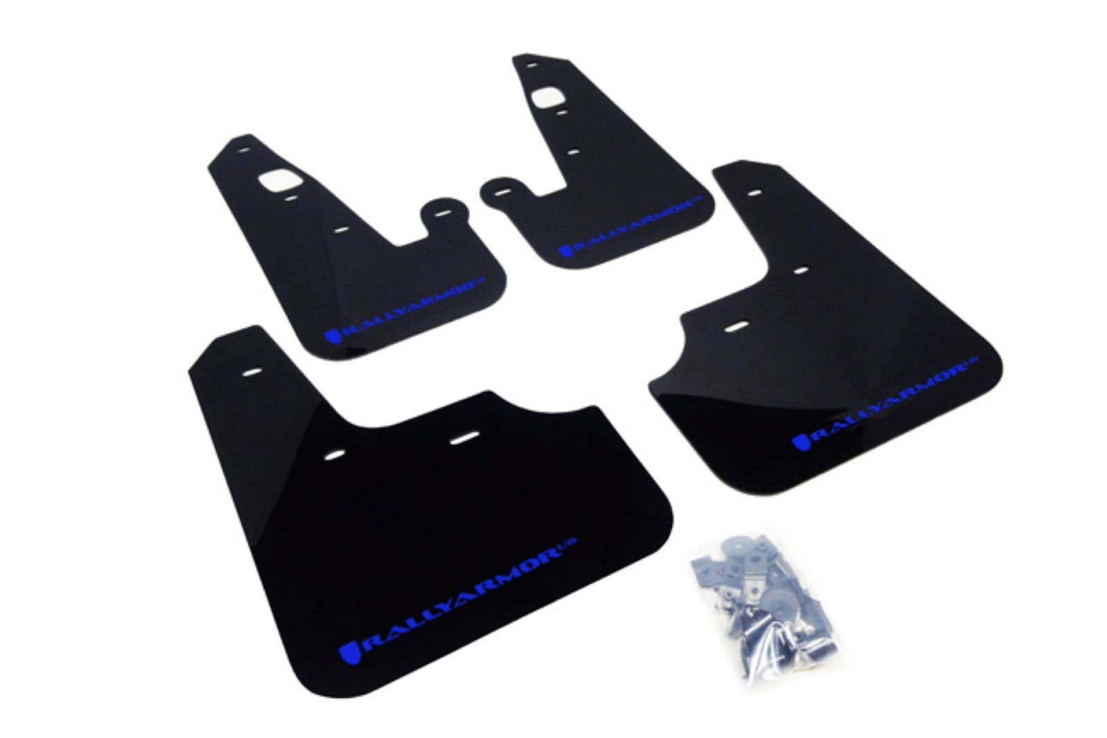 Rally Armor Black, Blue MF8-UR-BLK/BL Mud Flap with Logo (2007+ Mitsubishi Lancer (Doesn't fit Sport Back) UR), 1 Pack