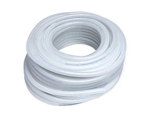 Clear HPS 7/8" ID high temp reinforced silicone heater hose tubing, 25 feet length, Max Temperature Rating: 350F, Bend Radius: 4"