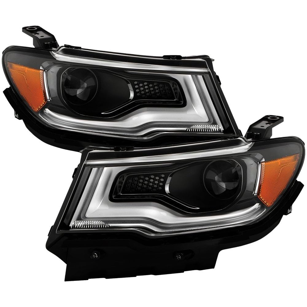 Jeep Compass 17-20 Spyder (xTune) LED DRL Projector Headlights - Low Beam-HB4(Included) ; High Beam-HB4(Included) ; Signal-PY21W(Included) - Black
