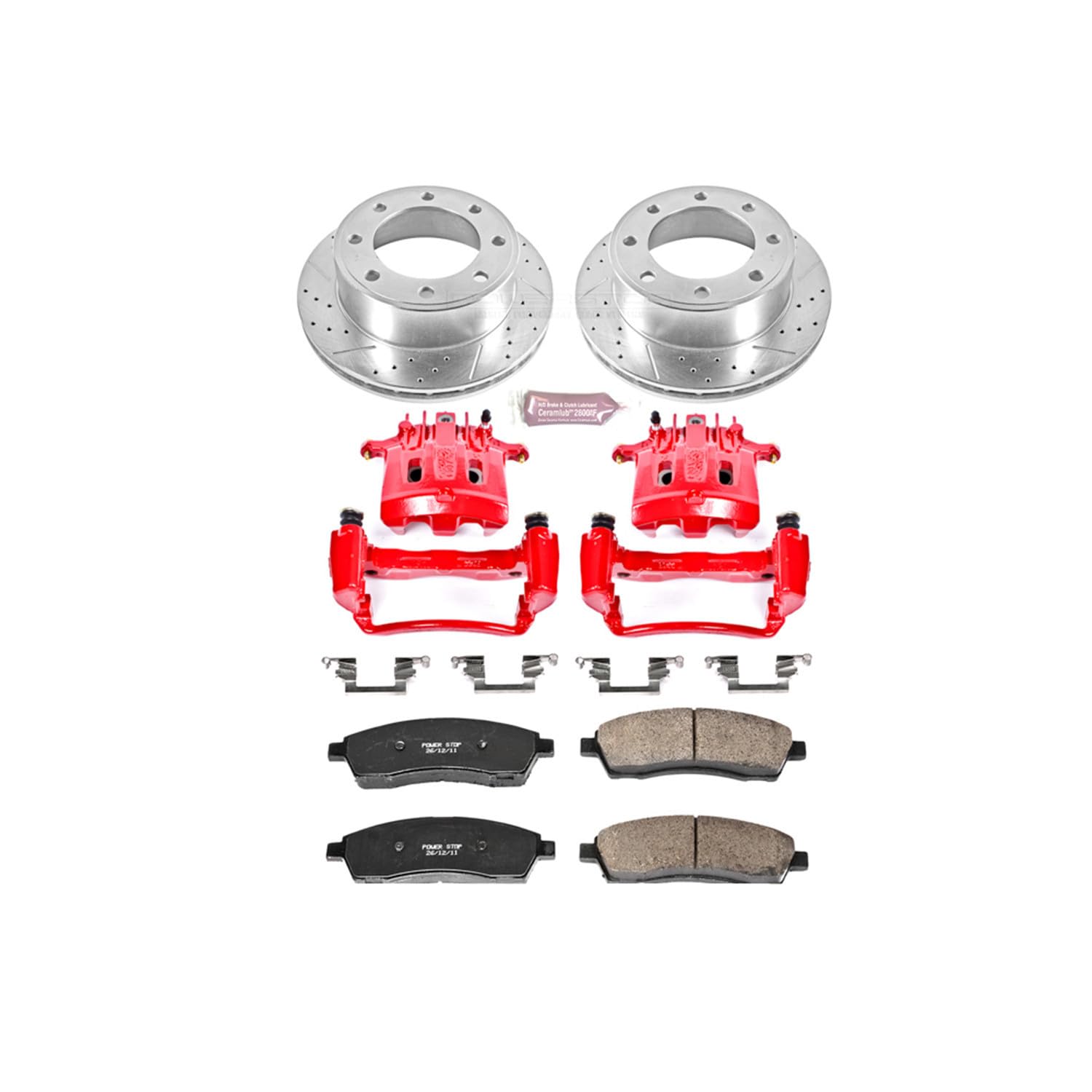 1-Click Performance Brake Kit Power Stop (KC1890) with Calipers For Ford Excursion 2000, Ford F-250 Super Duty 1999-2000, Ford F-350 Super Duty 1999-2000 [Model Specific]