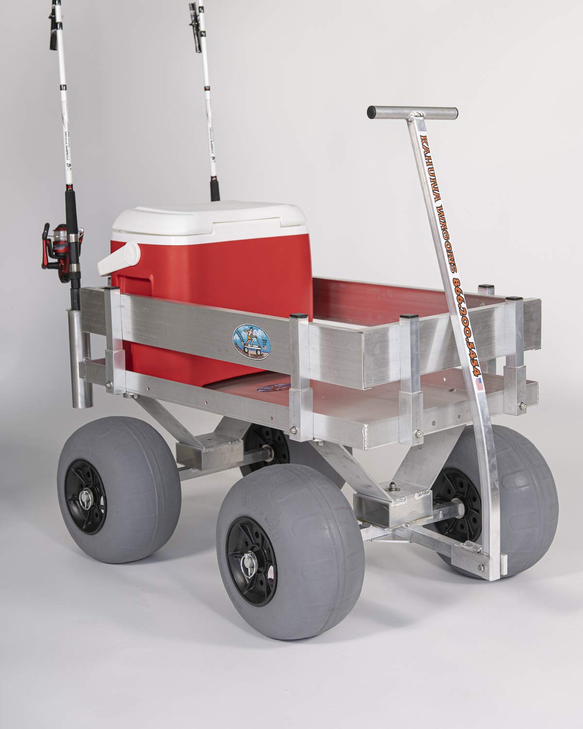 Kahuna Beach & Junior Fishing Wagon-Rod Holders-Walls-Balloon Sand Tires-Made in The USA!