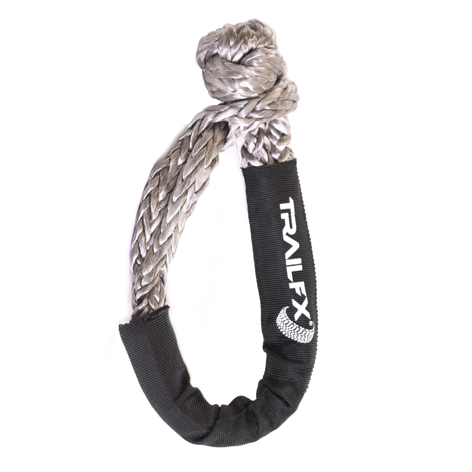 Shackle Rope TrailFX 7/16 Inch HMPE Synthetic Rope 7,500 Pound Working Load Limit 30,000 Pound Break Strength Black Single TrailFX WA047
