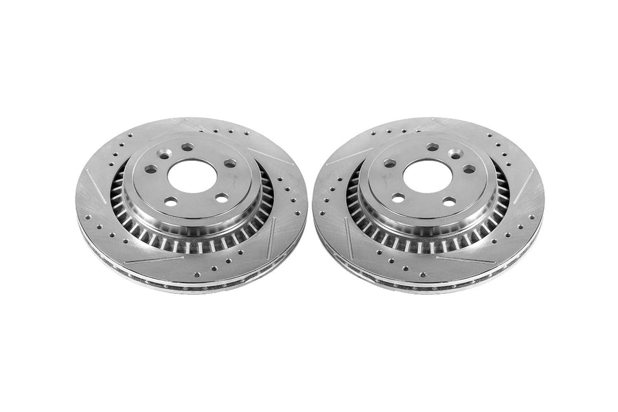 Rear Power Stop EBR1284XPR Drilled and Slotted Evolution Rotor (Pair) For Volvo XC60 2010-2017 [Model Specific]
