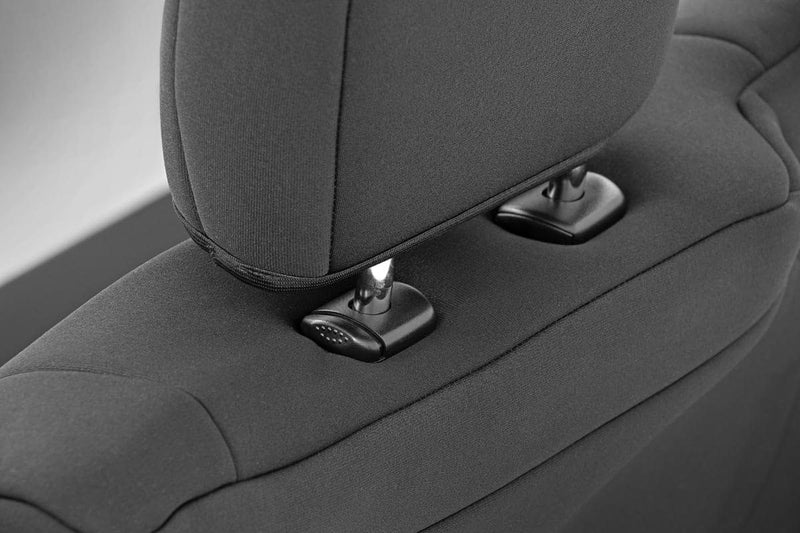 Rough Country Neoprene Seat Covers for F-150 (2015-25)/F-150 Lightning (2022-24)/Super Duty (2017-25) w/Bench Seats - UV Resistant & Waterproof, Foam Padded, Front & Rear Set