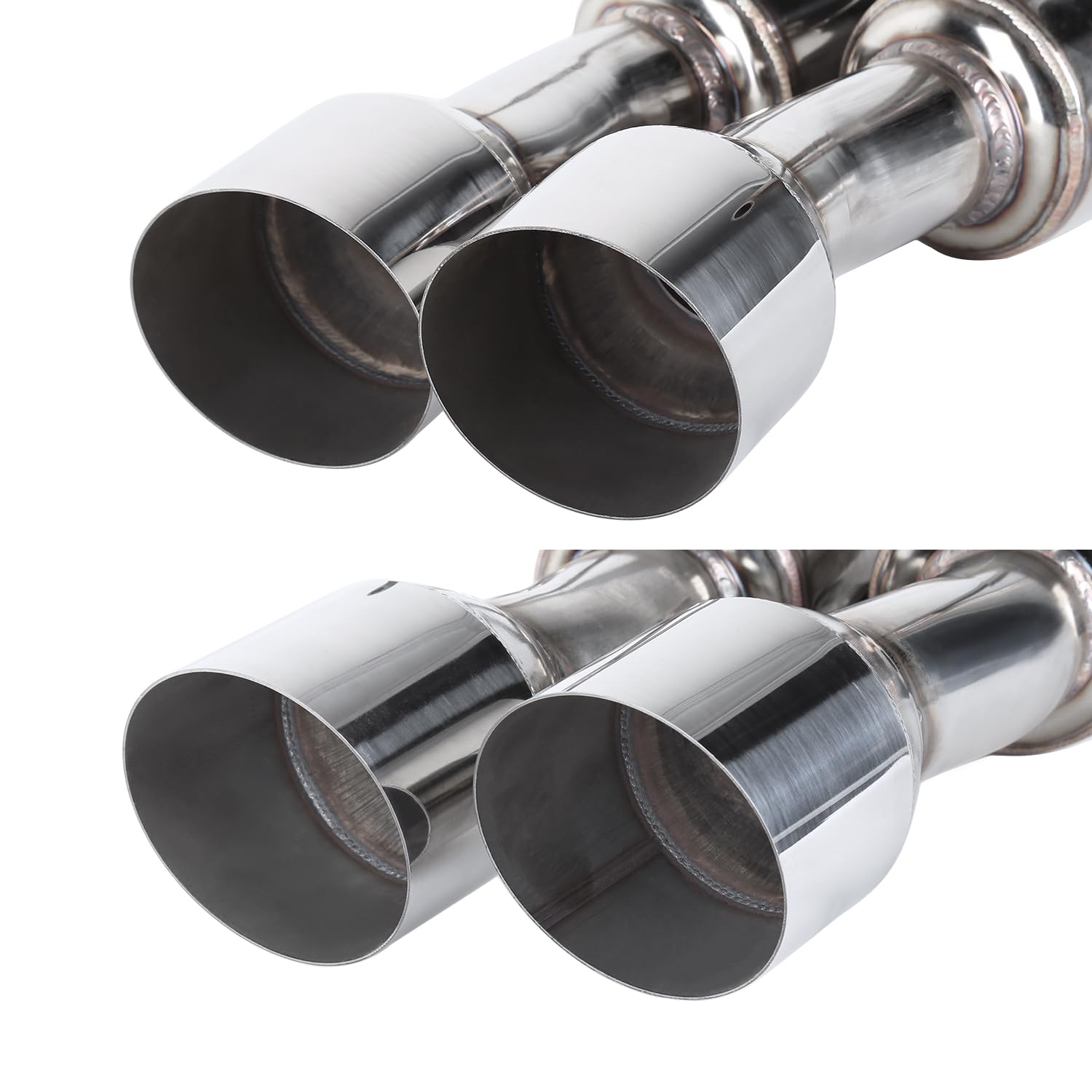 4" Spec-D Tuning Stainless Steel Quad Tip Catback Exhaust System Compatible with 2015-2021 Subaru WRX STI