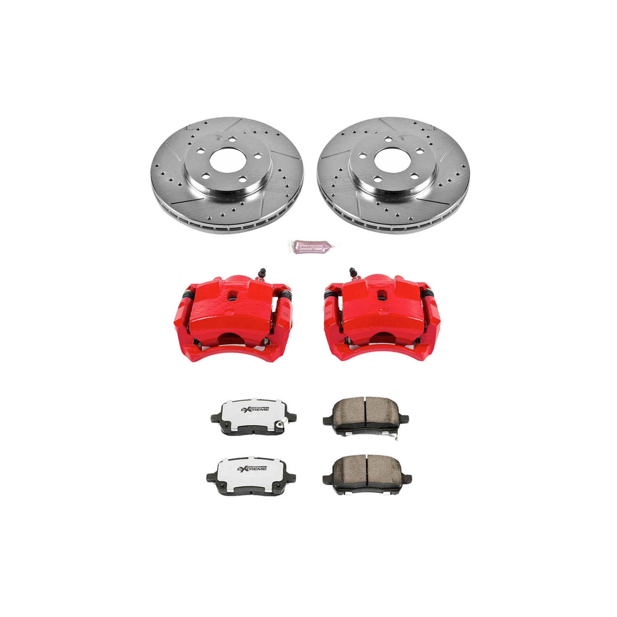 Power Stop Z26 KC1617-26 Front Street Warrior Brake Kit Chevrolet Pontiac For Chevrolet Malibu 2004-2008, Pontiac G6 2006-2007 [Model Specific]