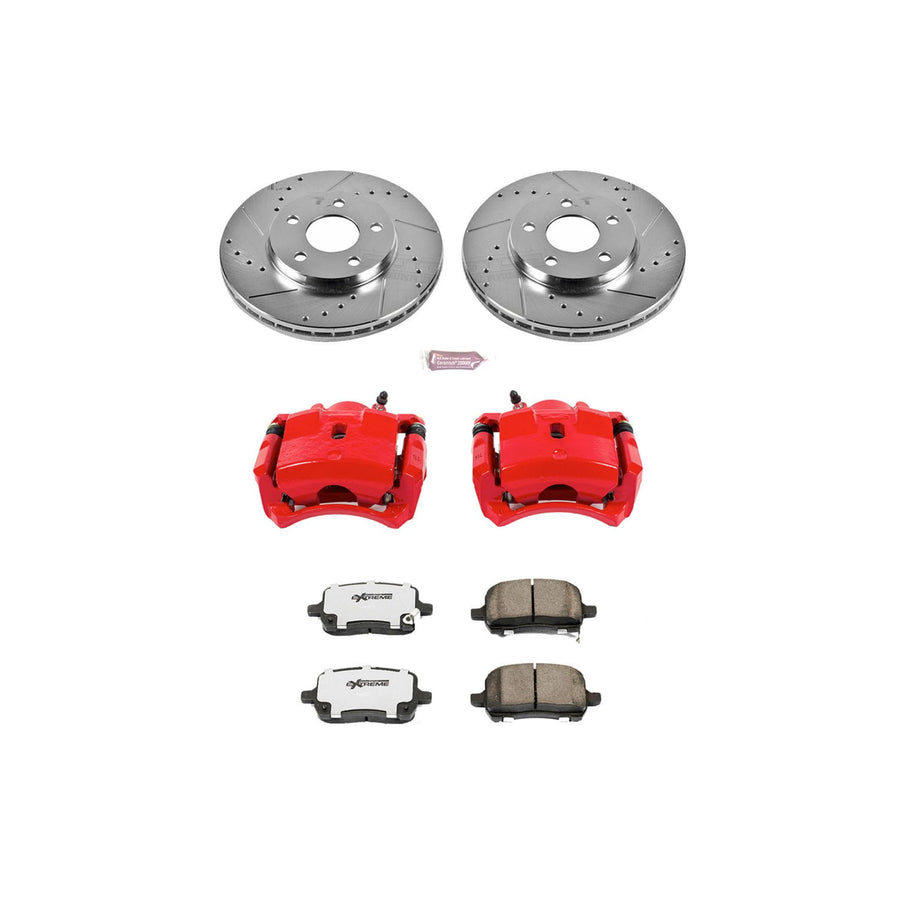 Power Stop Z26 KC1617-26 Front Street Warrior Brake Kit Chevrolet Pontiac For Chevrolet Malibu 2004-2008, Pontiac G6 2006-2007 [Model Specific]