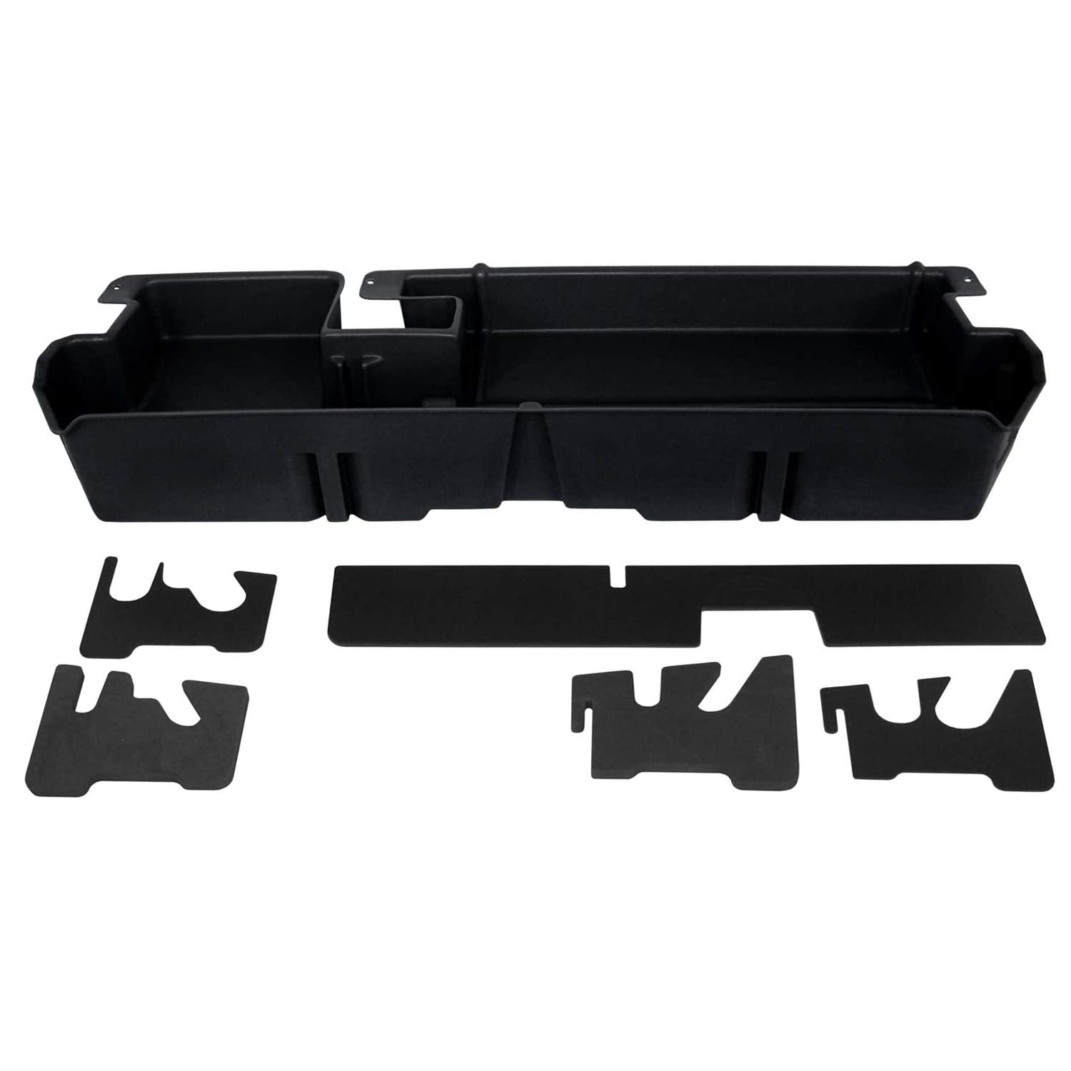 Under Seat Storage DuHa 60051 fits 2007-2021 Toyota Tundra Double Cab without Factory Subwoofer | Black Heavy-Duty Back Seat Organizer | Includes Dividers