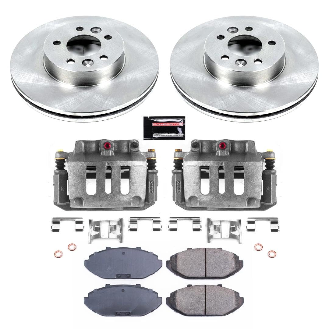 Power Stop Autospecialty KCOE1335 Front Caliper Brake Kit- Brake Rotors, Ceramic Brake Pads and Brake Calipers For Ford Crown Victoria, Lincoln Town Car, Mercury Grand Marquis [Model Specific]