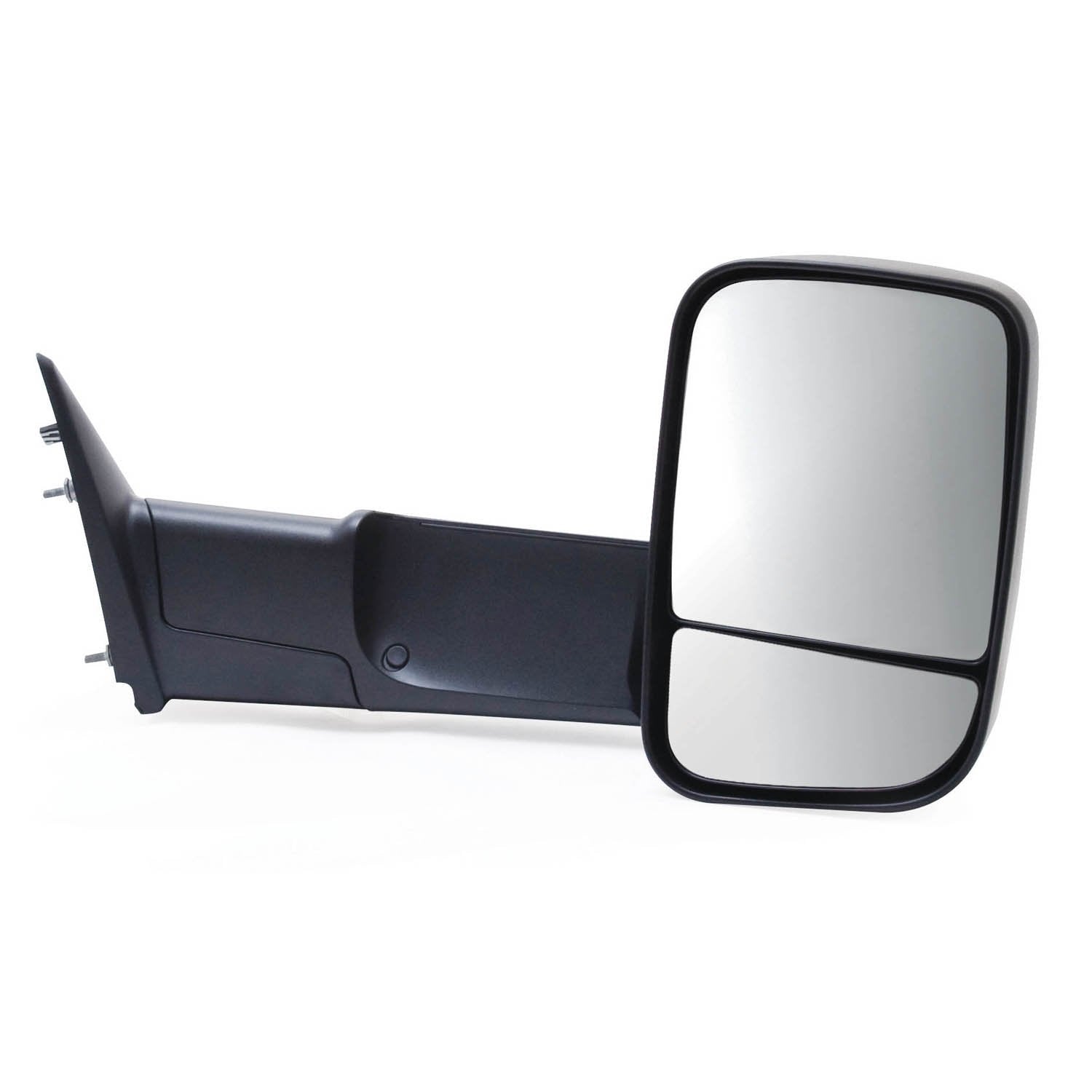 K Source Towing Mirror Passenger-Side – For 2009-2012 Ram Pick-Up 1500, 2500, 3500, Textured black, Flip-Out-head, Dual lens, Foldaway