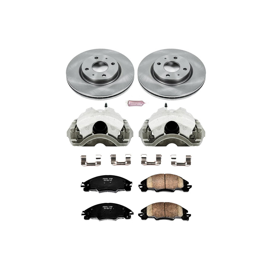 Power Stop KCOE4726 1-Click Autospecialty OE Replacement Brake Kit with Calipers For Ford Focus 2008-2011 [Model Specific]