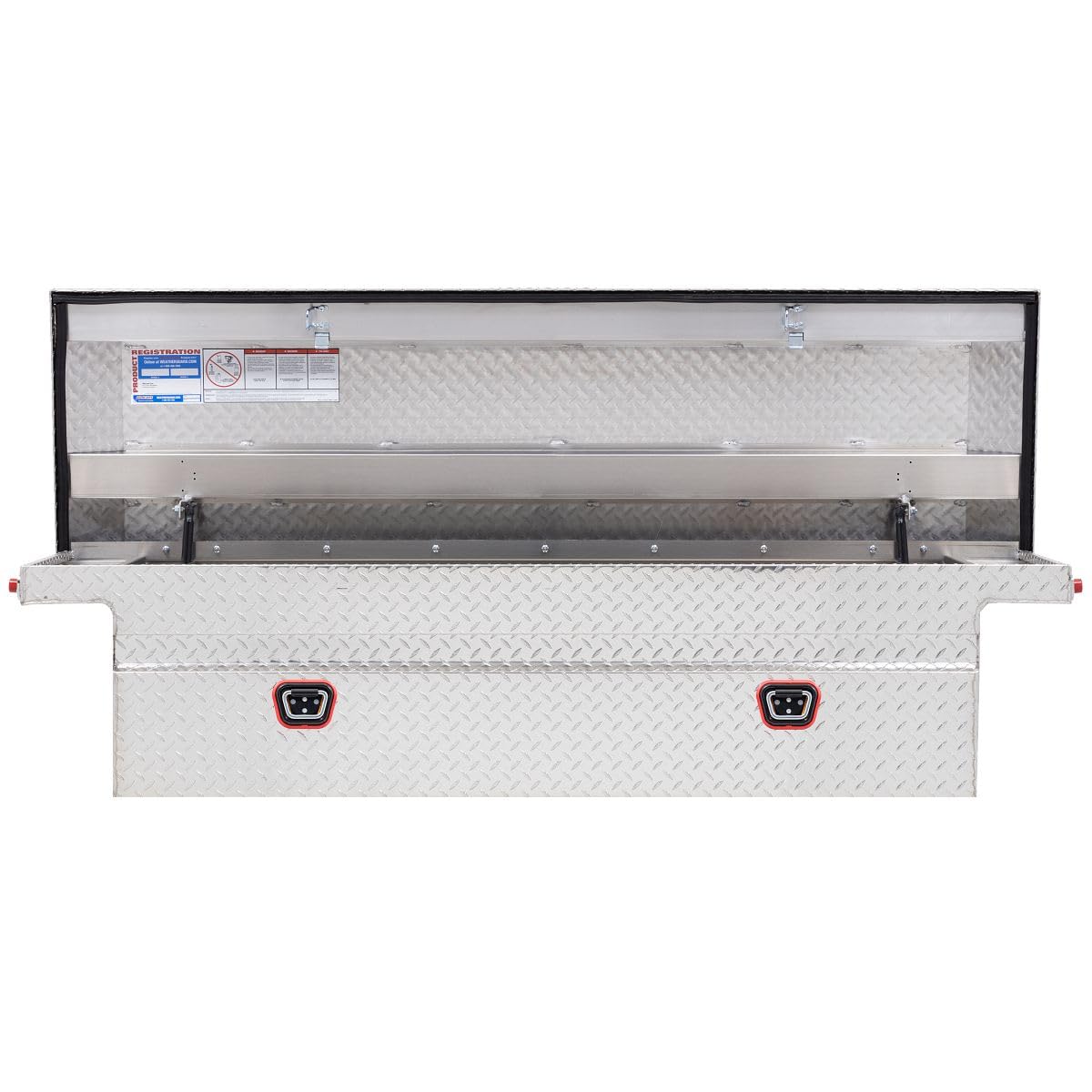 Weather Guard Saddle Truck Box Model 121-0-04, Aluminum, For Full Size Trucks, Low Profile, Clear, 11.0 cu ft capacity