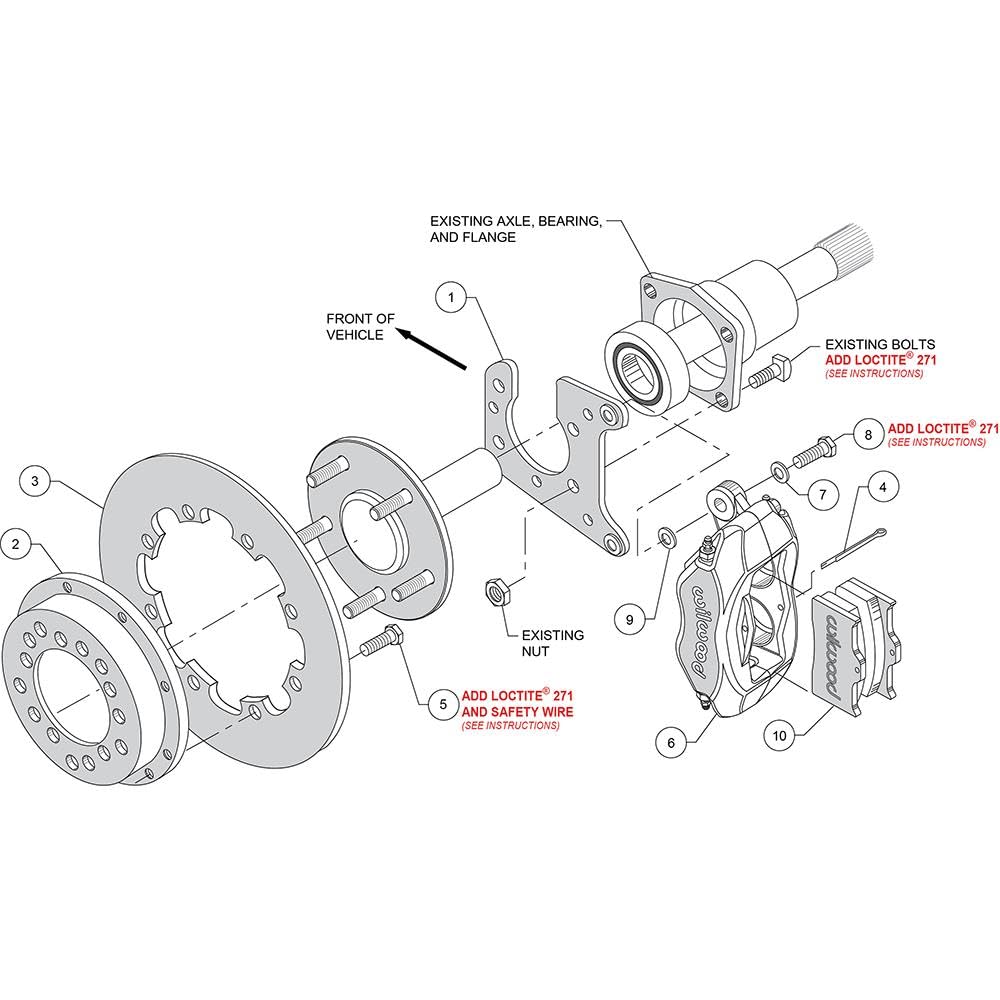 Wilwood Rear Brake Kit 140-0263-BD (D/L Drag Chevy 12 Blt C-Clip)