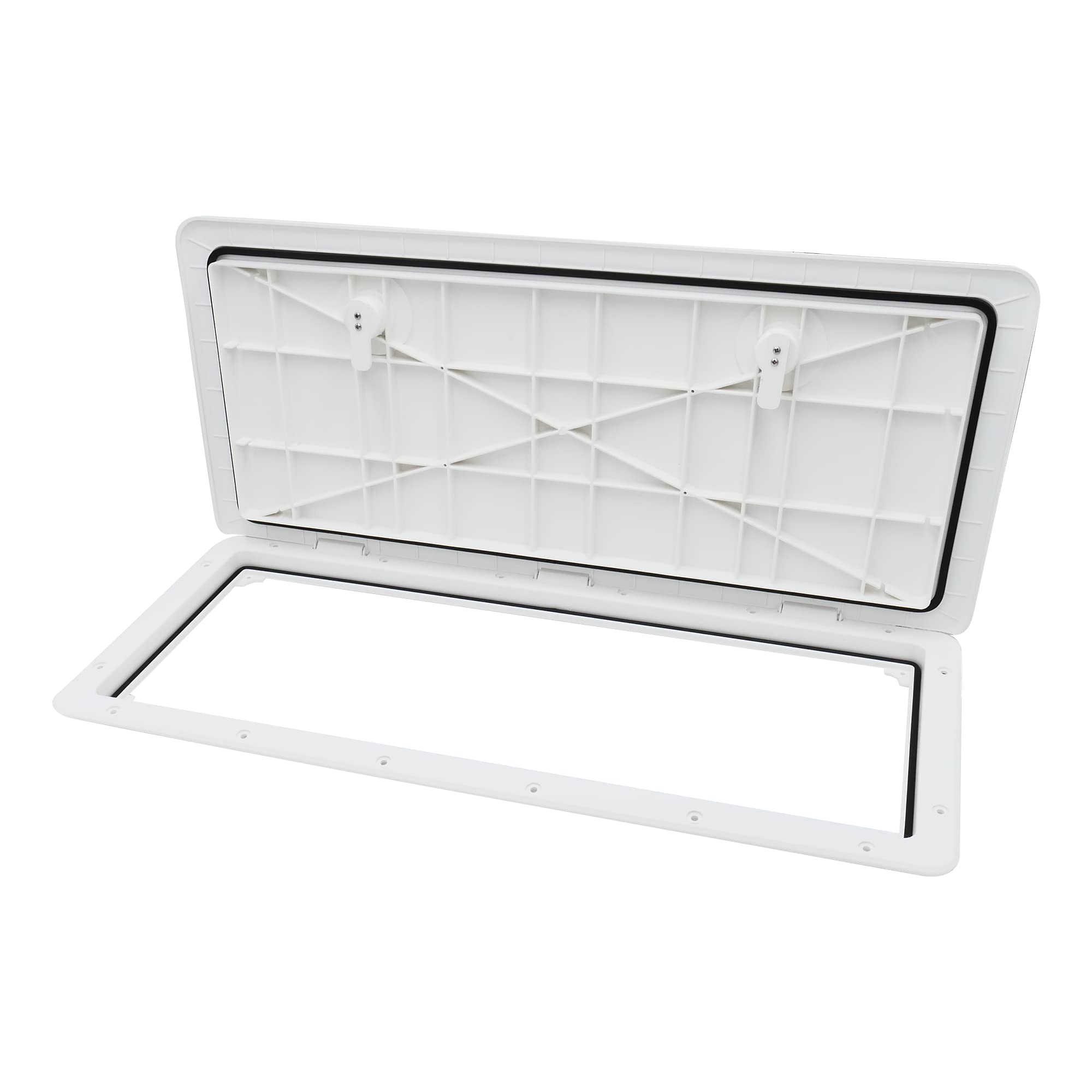 Marine T-H Sure-Seal Boat Hatch - Locking Access Hatch Lid for Boat Deck Storage - Dual Seals Provide a Watertight Compartment - 13" x 30", Polar White
