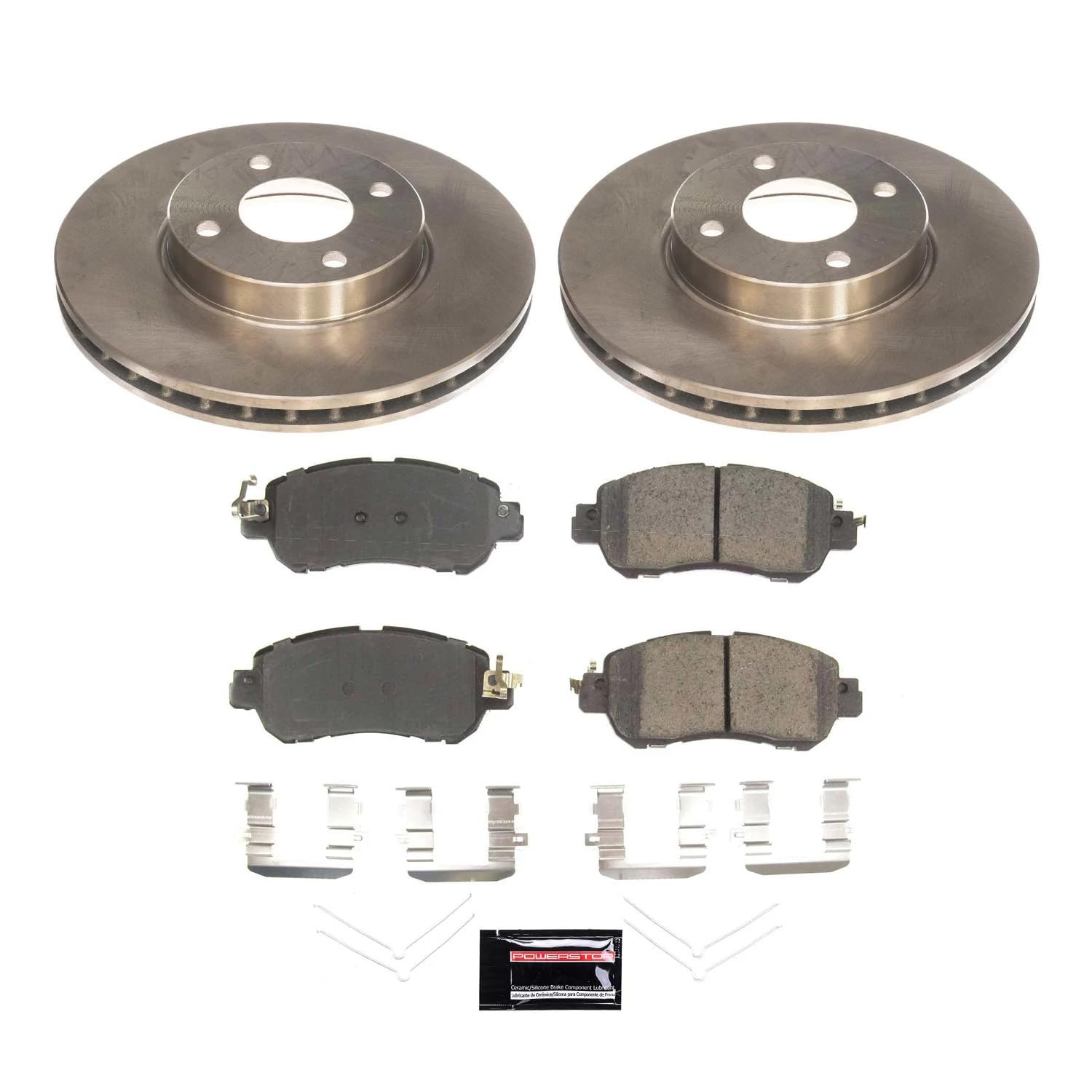 Power Stop KOE8326 Front Brake Kit-OE Brake Rotors & Ceramic Brake Pads For Nissan Kicks 2018-2022, Nissan Versa 2020-2022 [Model Specific]