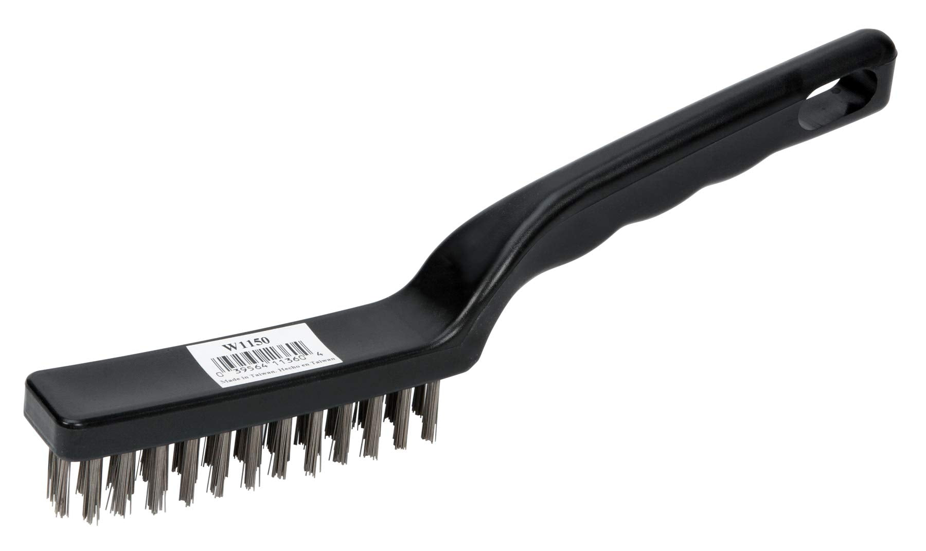 Heavy Duty Performance Tool W1150 Steel Bristle Brush with Curved Handle for All-Purpose Cleaning