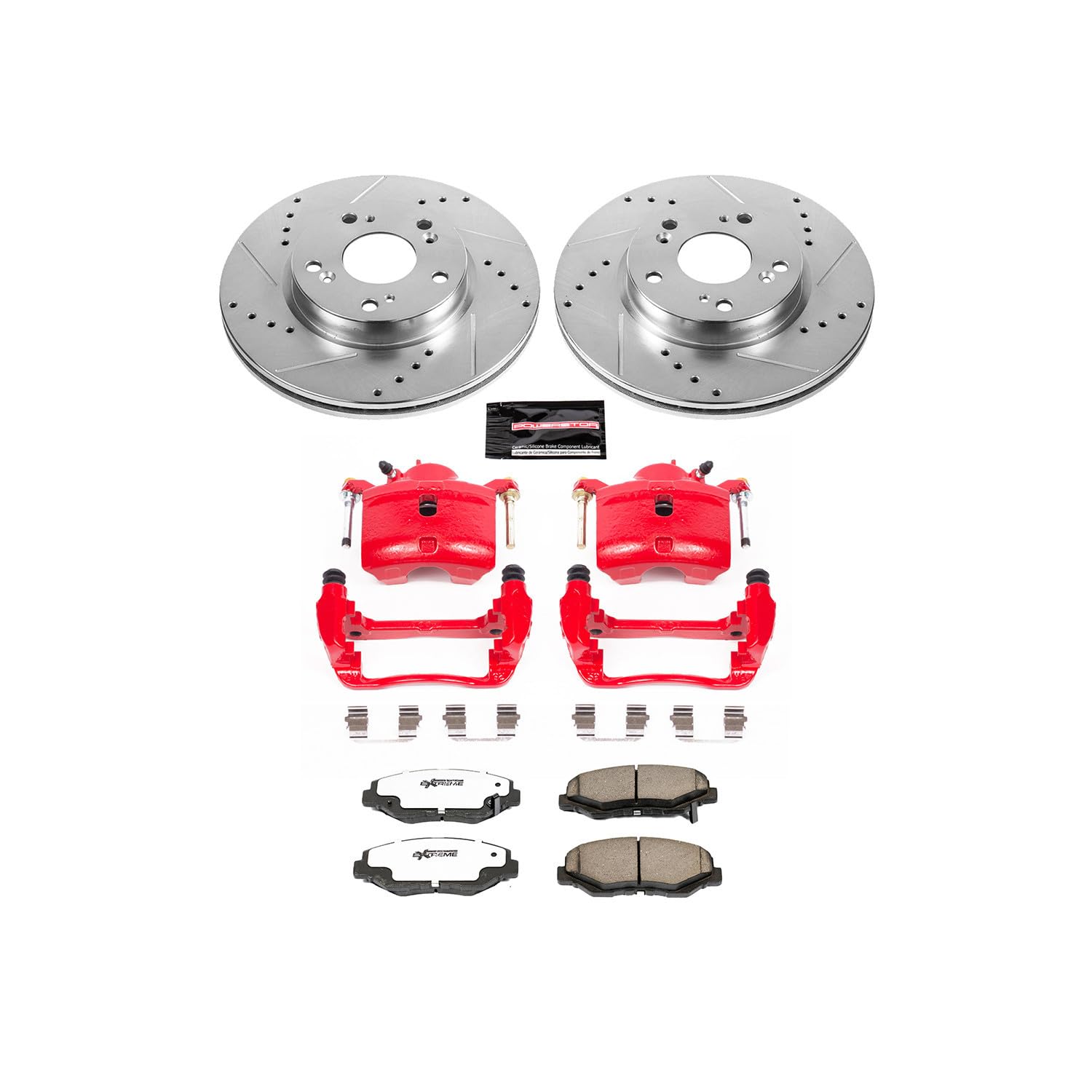 Power Stop Z26 KC6490-26 Front Street Warrior Brake Kit Acura Honda For Acura ILX 2013, Honda Accord 2013-2017, Honda Fit 2013-2014 [Model Specific]