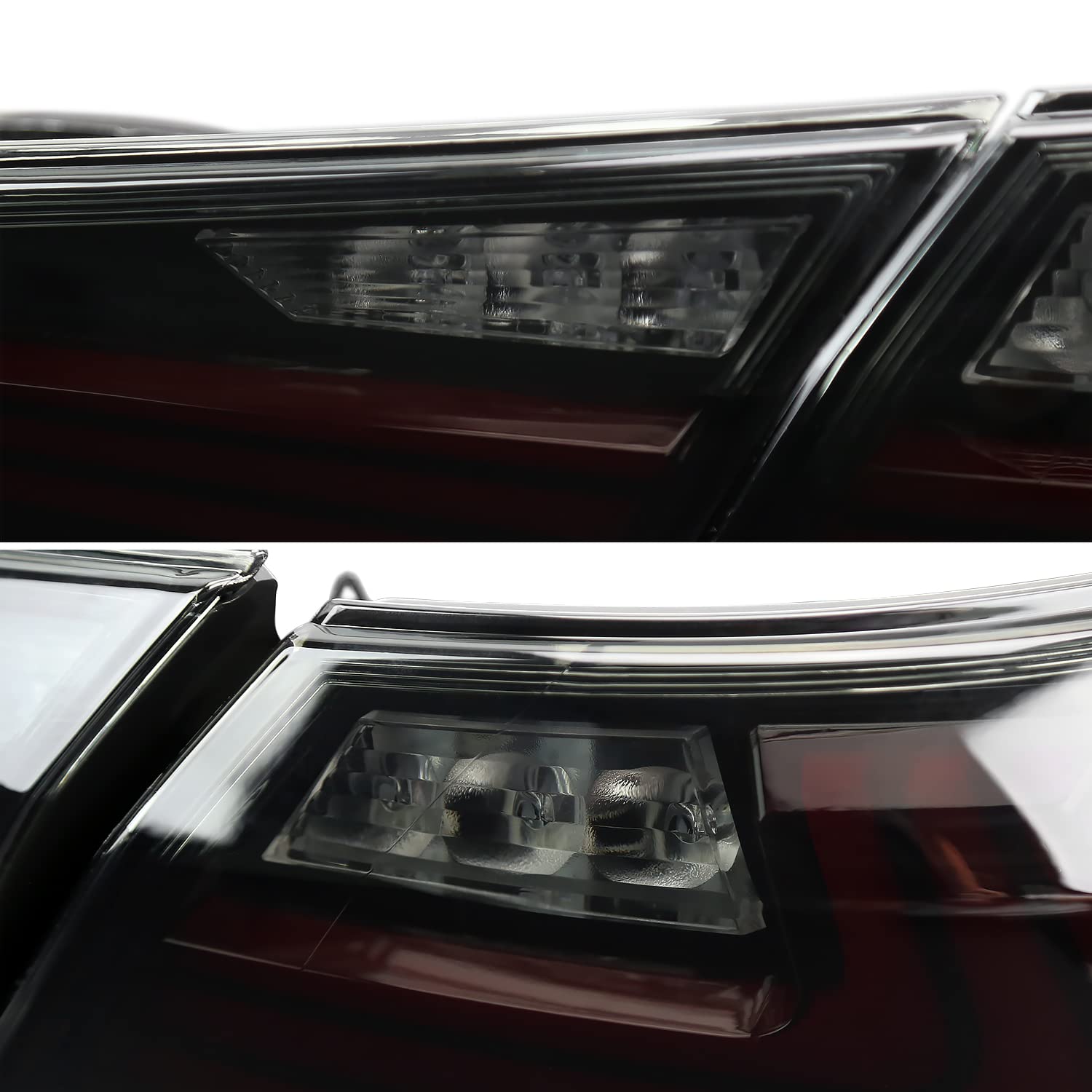 Glossy Black Smoke SPEC-D TUNING Sequential Tail Lights w/LED Turn Signal and Startup Animation Compatible with 2018-2022 Toyota Camry, Left + Right Pair Assembly