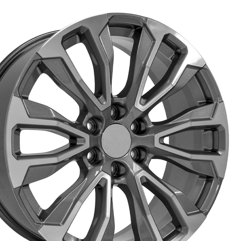 22 Inch OE Wheels CV30 Rim Fits Yukon Denali Style 6x139.7 22x9 Gloss Gunmetal Machined - Hollander 14025 (1)