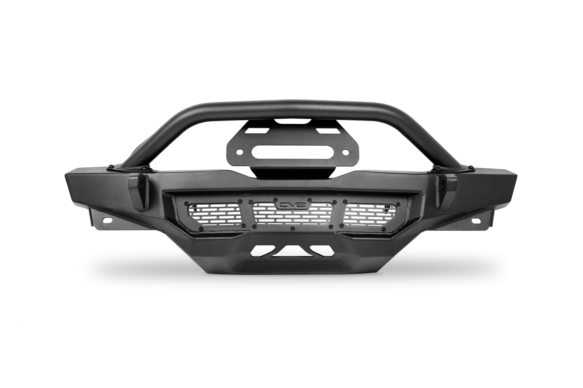 Offroad DV8 Spec Series Front Bumper for 2018-2025 Jeep Wrangler JL & Gladiator JT | Mount LED Light Bar, Pod Lights, or Round Lights | Accepts Multiple Size Winches | Bull Bar For Protection