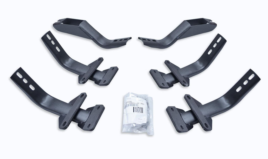 OE Xtreme Go Rhino Brackets | Mild Steel, Textured Black | 6841565 | Fits 2015-2024 Ford F-150 Super Cab Pickup; 2017-2020 Ford F-150 Raptor Super Cab Pickup