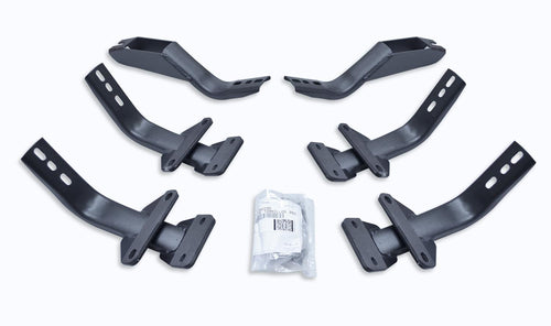 OE Xtreme Go Rhino Brackets | Mild Steel, Textured Black | 6841565 | Fits 2015-2024 Ford F-150 Super Cab Pickup; 2017-2020 Ford F-150 Raptor Super Cab Pickup