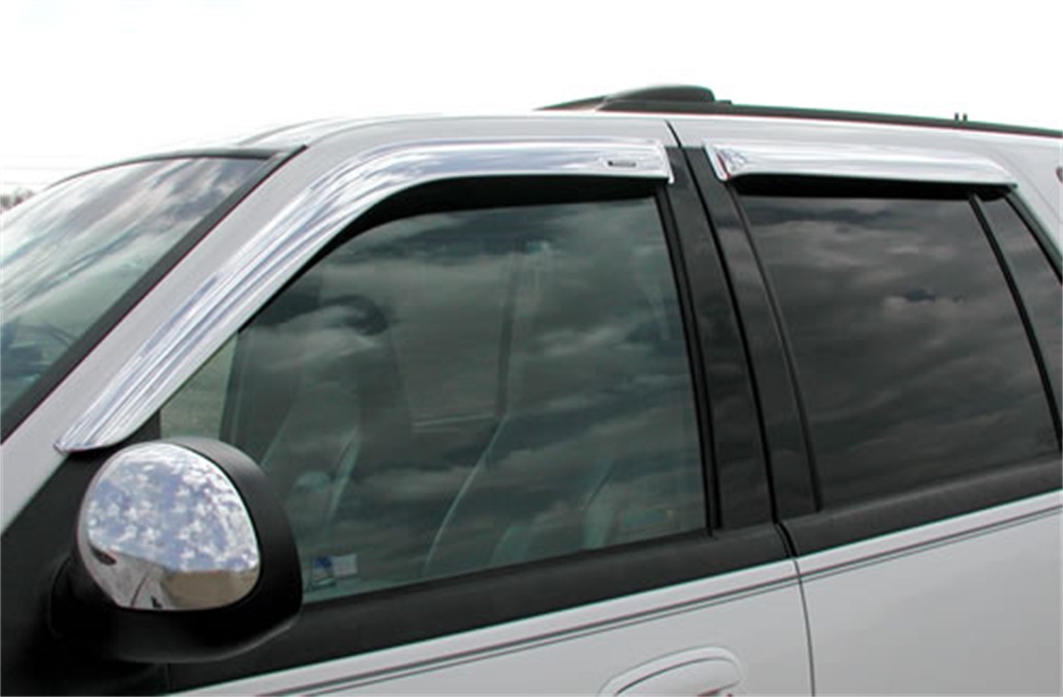 Tape-Onz Sidewind Deflectors | Stampede | 1998 - 2017 Lincoln Navigator - Polished/Chrome, 4 Pcs. | 6140-8
