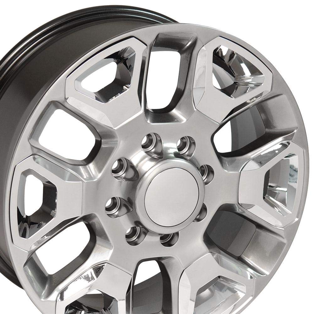 20 Inch OE Wheels DG66 Rim Fits Ram 2500 Style 8x165.1 20x8 Gloss Hyper Silver with Chrome Insert - Hollander 2562 (1)