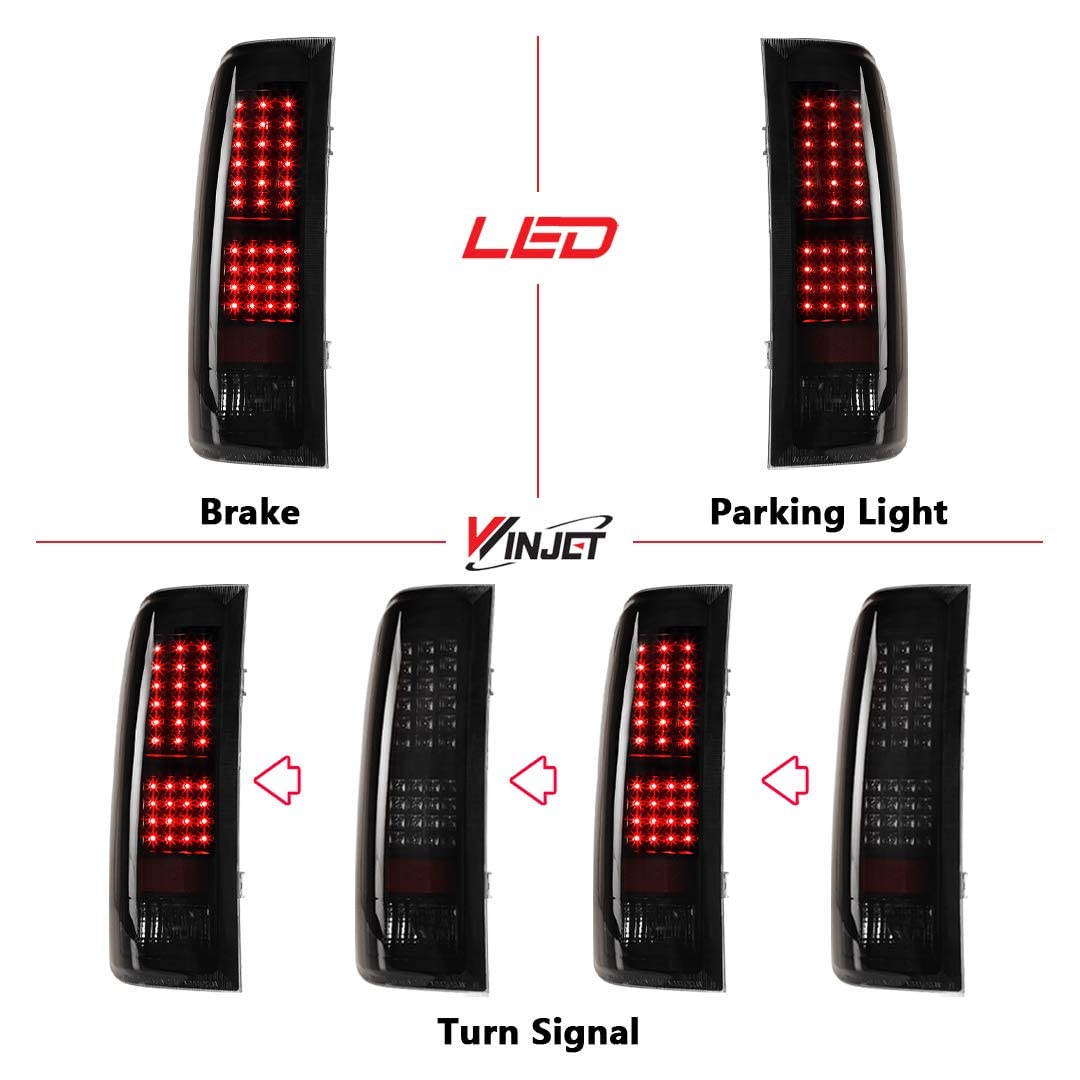 Winjet Tail Lights LED for 2008-2013 Chevy Silverado 1500, 2008-2014 Silverado 2500HD/ 3500HD, 2007 Chevy Silverado 1500/2500/ 3500 New Body, 2007-2014 GMC Sierra 1500/2500 HD/ 3500 HD SL/SLE