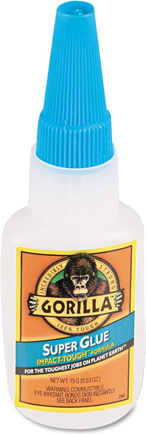 15 Gram Gorilla Super Glue, Clear, (Pack of 5)