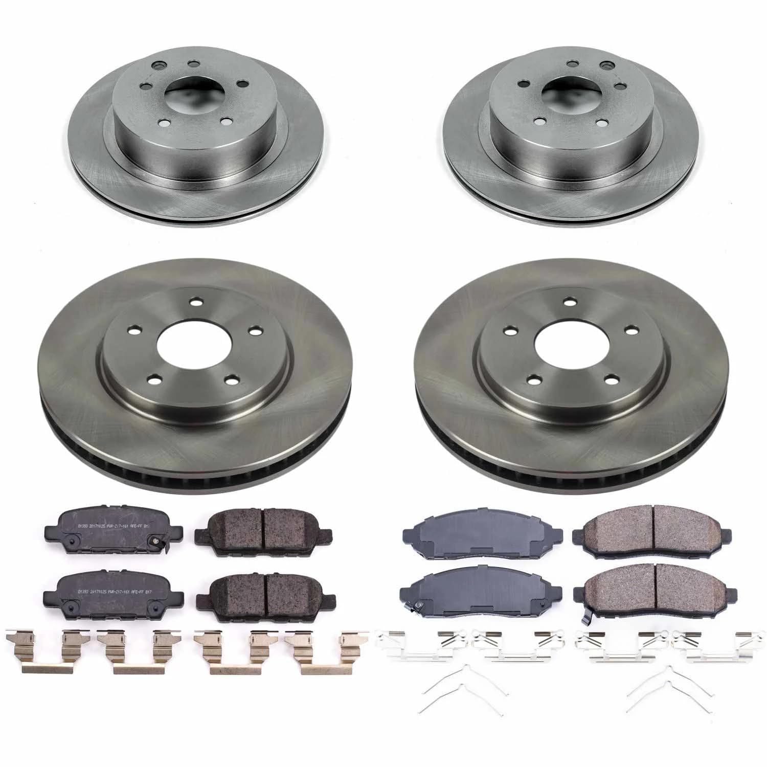 Power Stop KOE8272 Front and Rear Replacement Brake Kit-OE Brake Rotors & Ceramic Brake Pads For Nissan LEAF 2011-2014 [Model Specific]