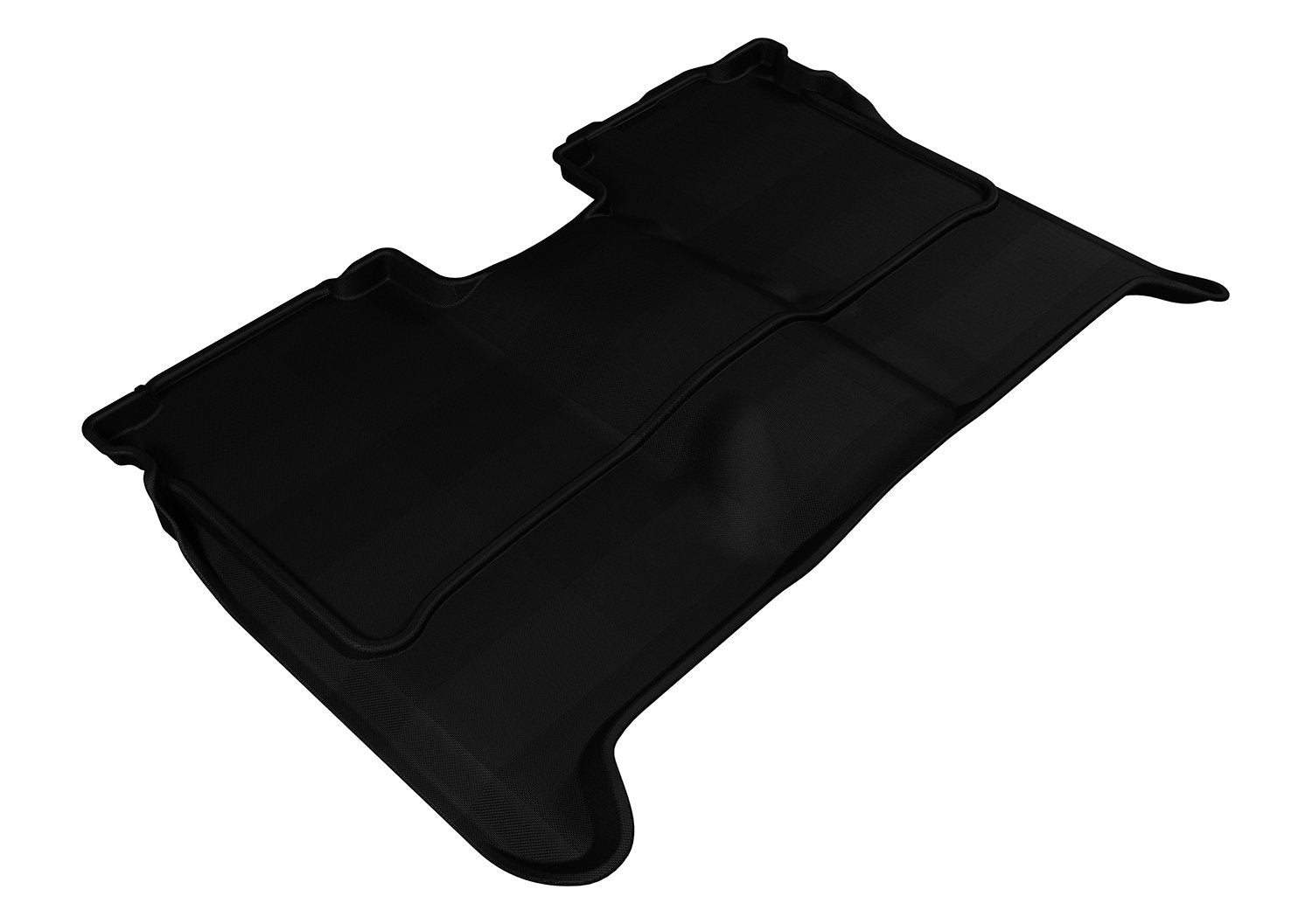 3D MAXpider Custom Fit Second Row Floor Mat for Select Nissan Titan Crew Cab Models - Kagu Rubber (Black)