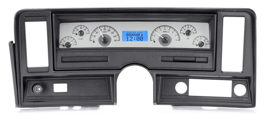 Dakota Digital VHX-69C-NOV-S-B Analog Dash Gauge System Compatible with 1969-76 Chevy Nova Silver Alloy Blue Backlighting