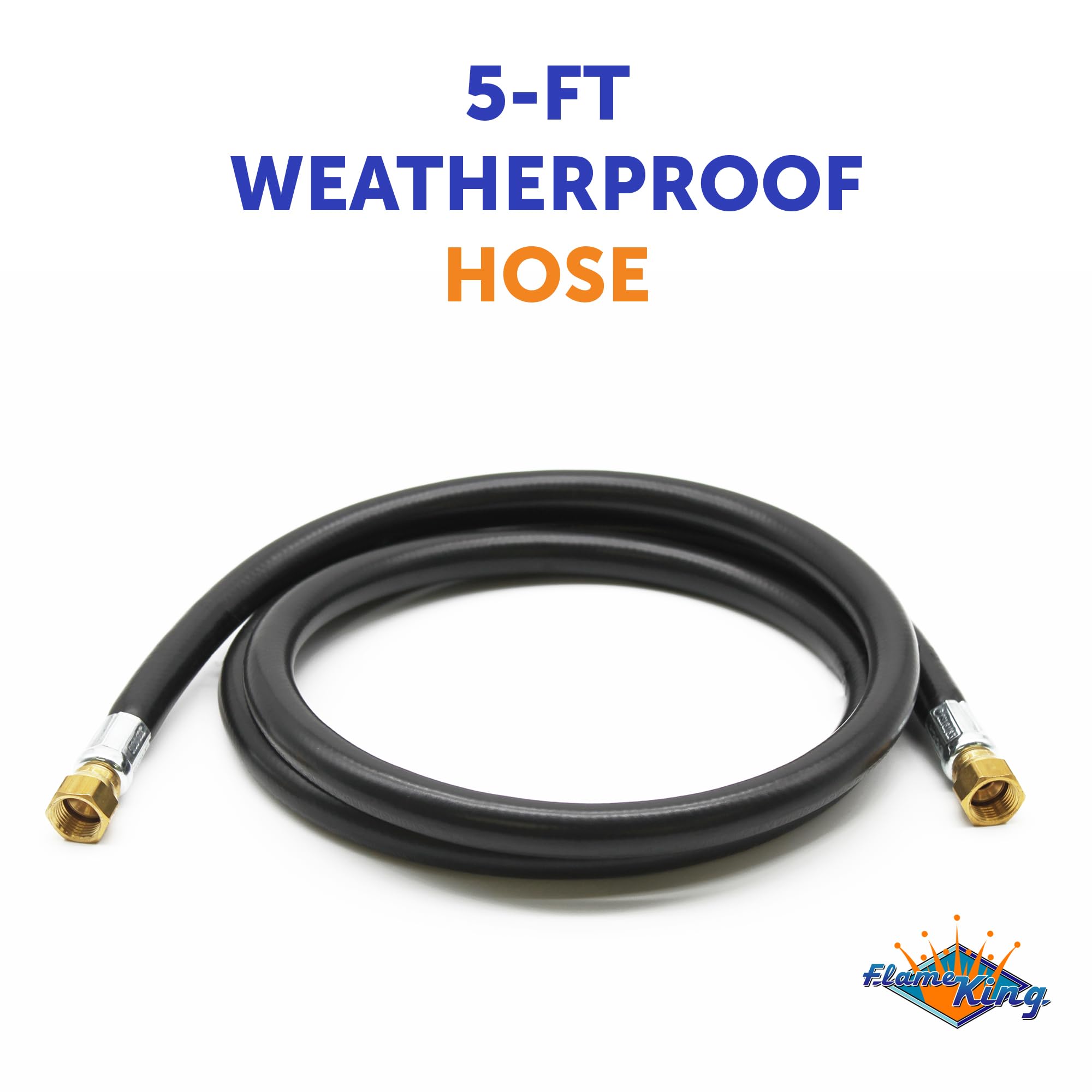 Flame King RV Slide Out Thermo Rubber Hose Assembly, 60 Inch, 3/8 Inch ID, Female To Female - 100159-60