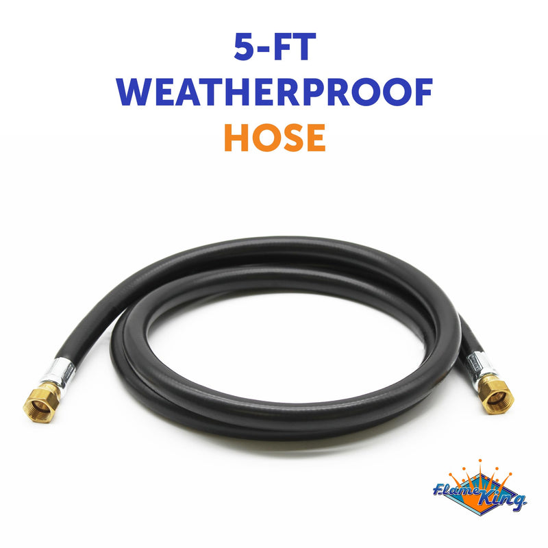 Flame King RV Slide Out Thermo Rubber Hose Assembly, 60 Inch, 3/8 Inch ID, Female To Female - 100159-60