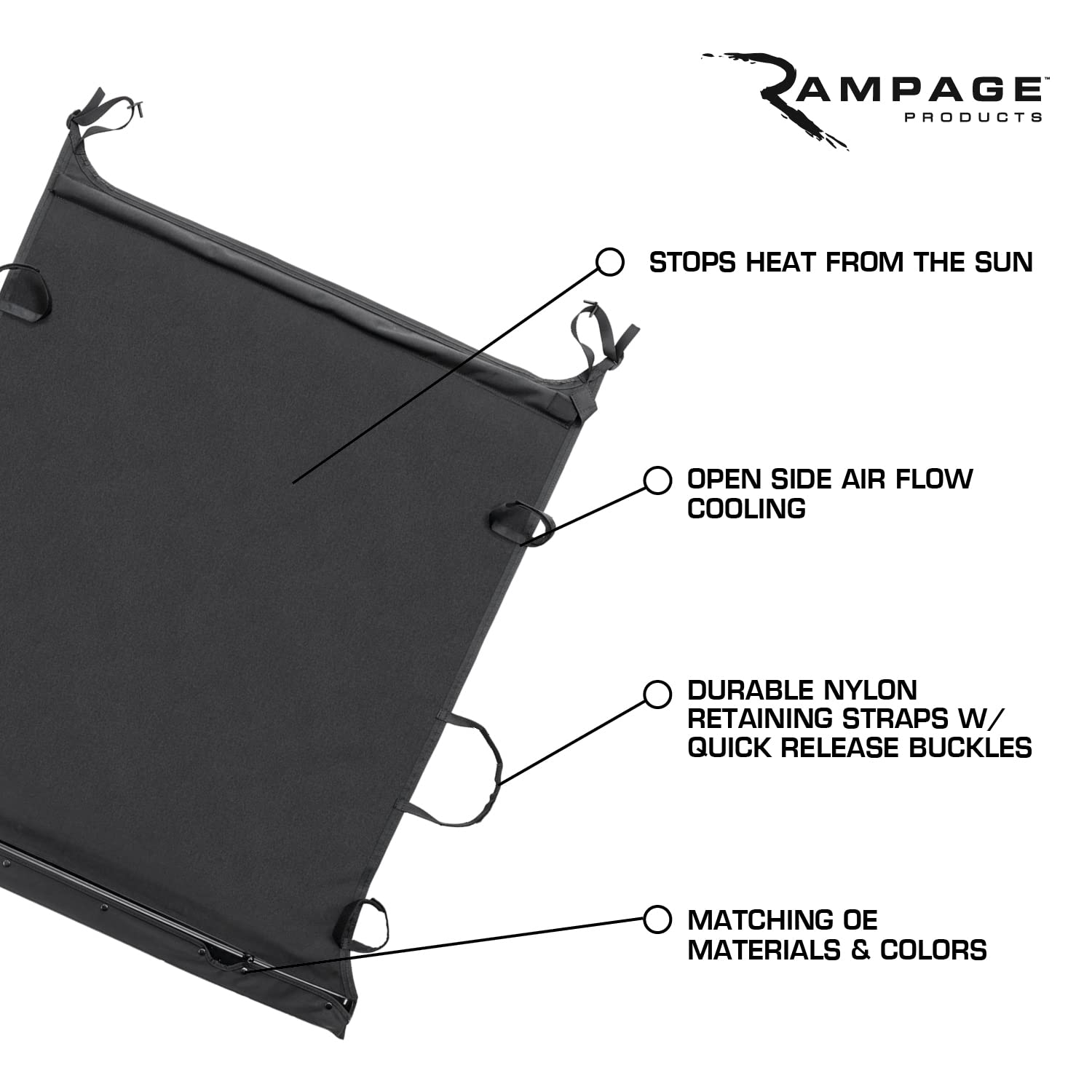 Rampage California Brief Soft Top RAMPAGE PRODUCTS | Vinyl, Black | 90701 Fits 1976 - 1986 Jeep CJ7