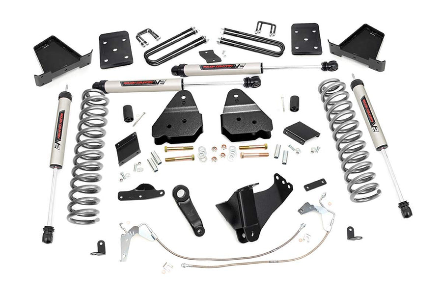 6" Rough Country Lift Kit w/V2 Shocks for 2015-2016 Super Duty 4WD | Gas - 54970